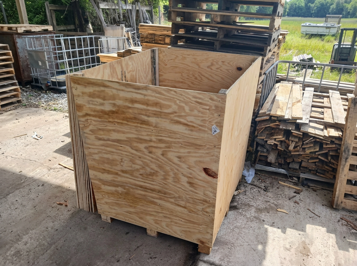 Custom plywood industrial shipping crate